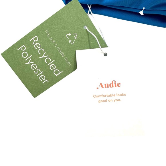 Andie Swim The Newport Scoop Neck Med Support Top Blue Size Med NWT - Picture 8 of 9